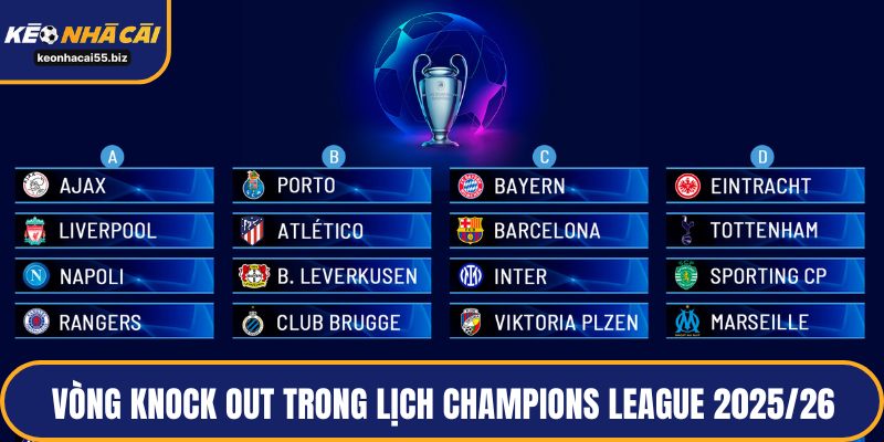 Vòng knock out trong lịch Champions League 2025/26